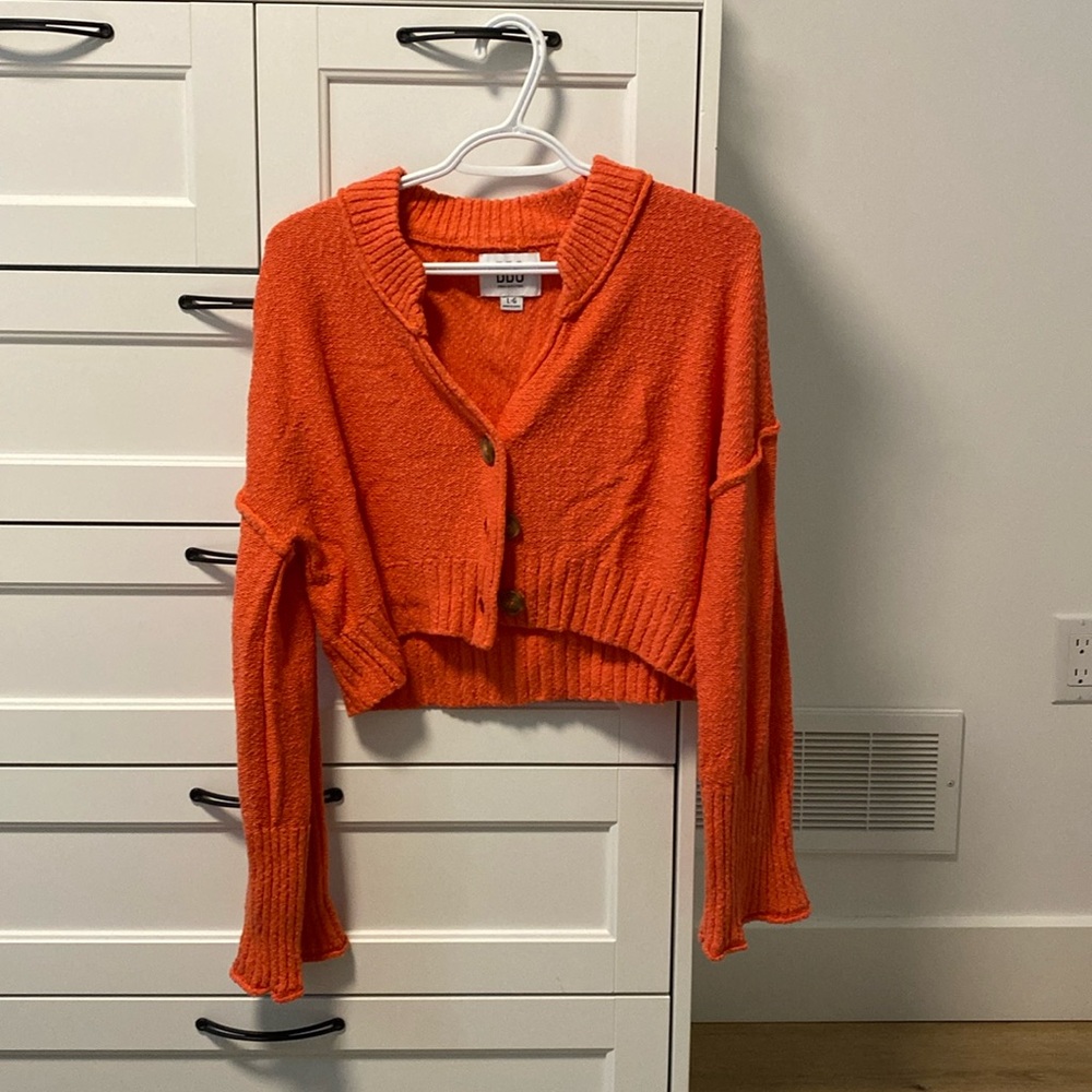 Orange Cropped Cardigan BDG (Urban Outfitters)